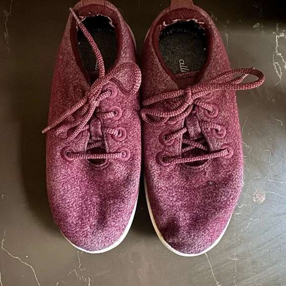 Allbirds Kids’ Smallbirds Wool Maroon Sneakers sz 3 - Picture 6 of 9